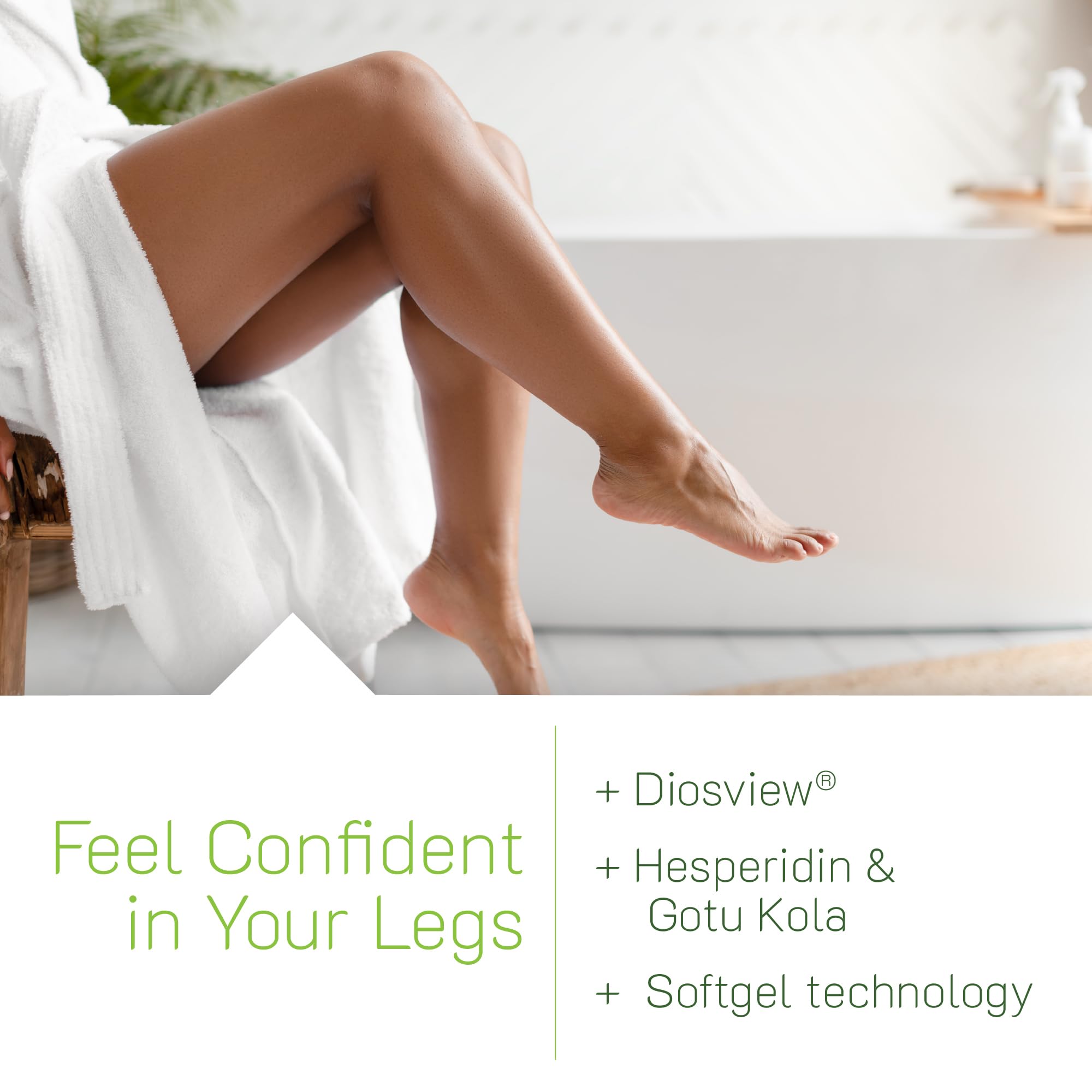 Irwin Naturals Love My Legs bottle being poured for daily use.