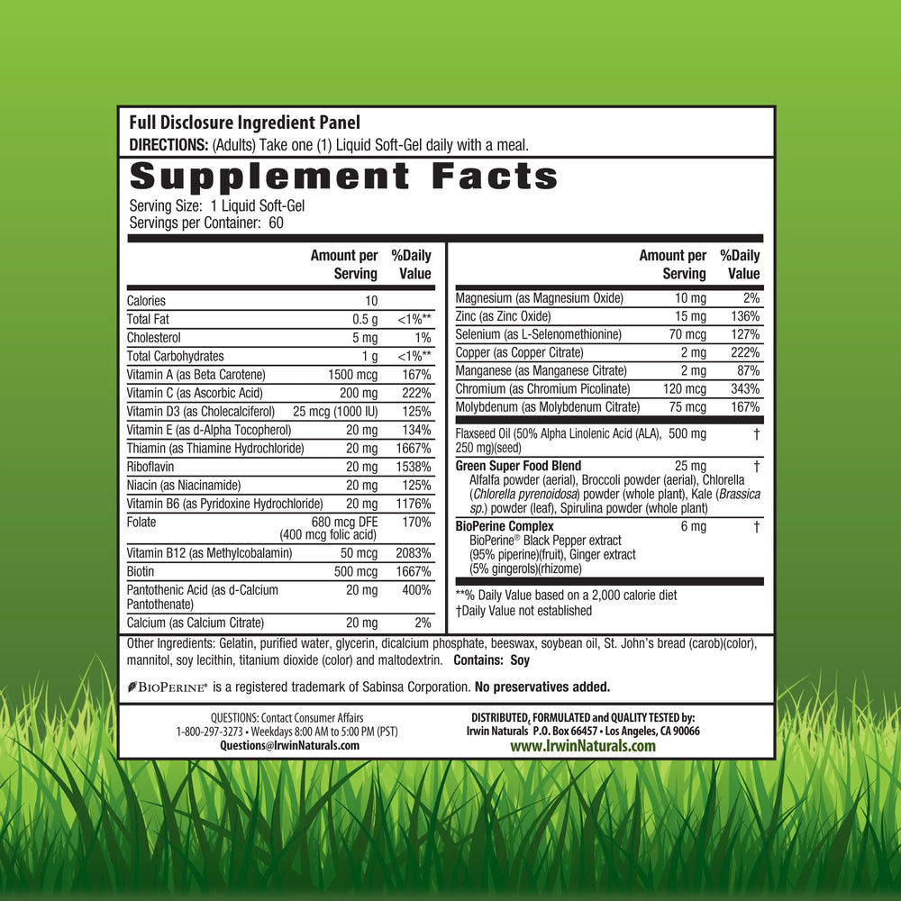 Irwin Naturals Only One pour demonstrates easy one-per-day dosing.