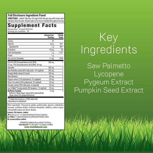 Close-up of Prosta-Strong softgels highlighting convenient delivery format.