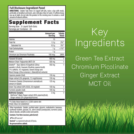 Thermo-Burn ingredient label close-up highlighting transparent formula
