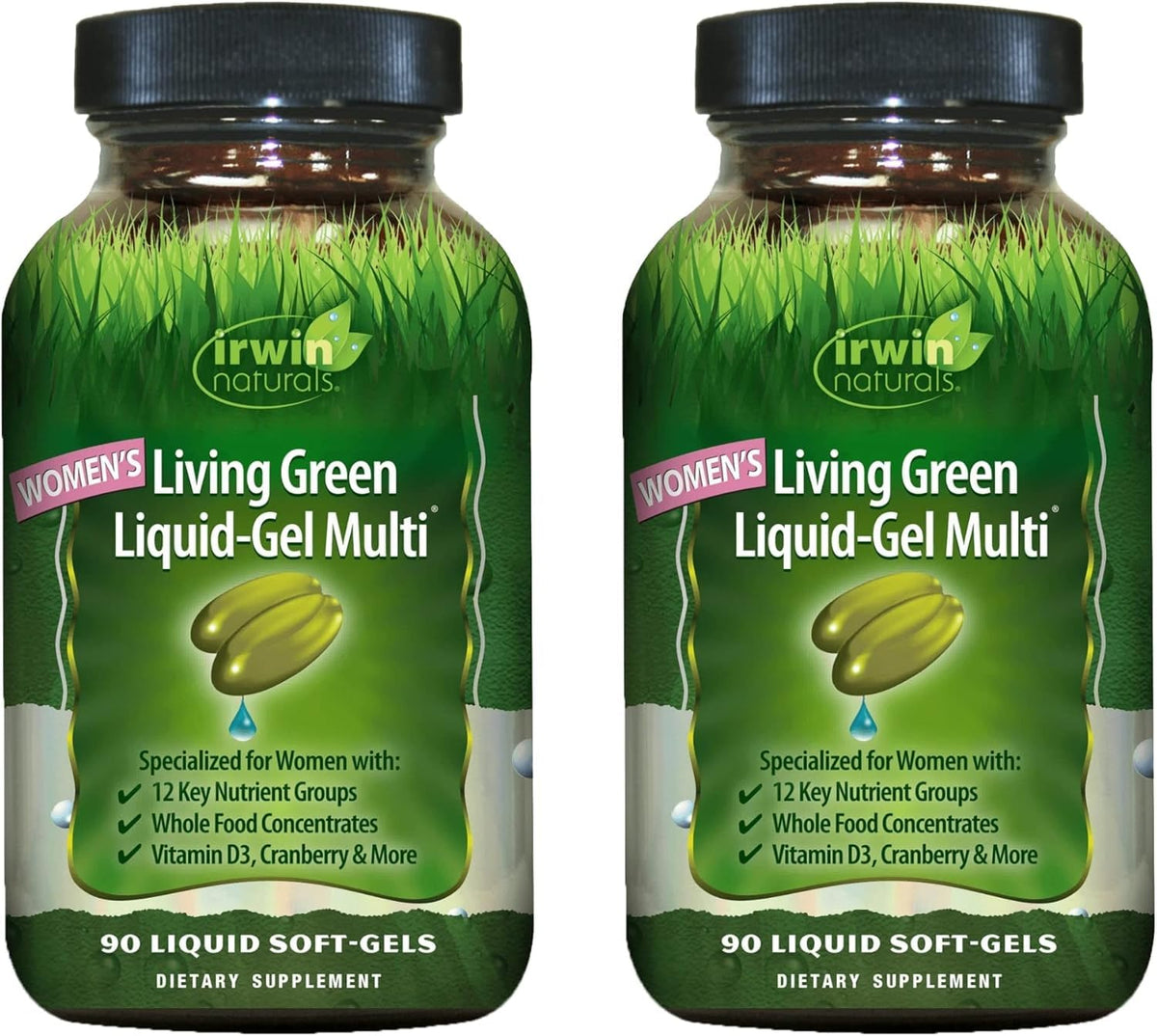 Irwin Naturals Women's Living Green Liquid-Gel Multi bottle with 70+ nutrients