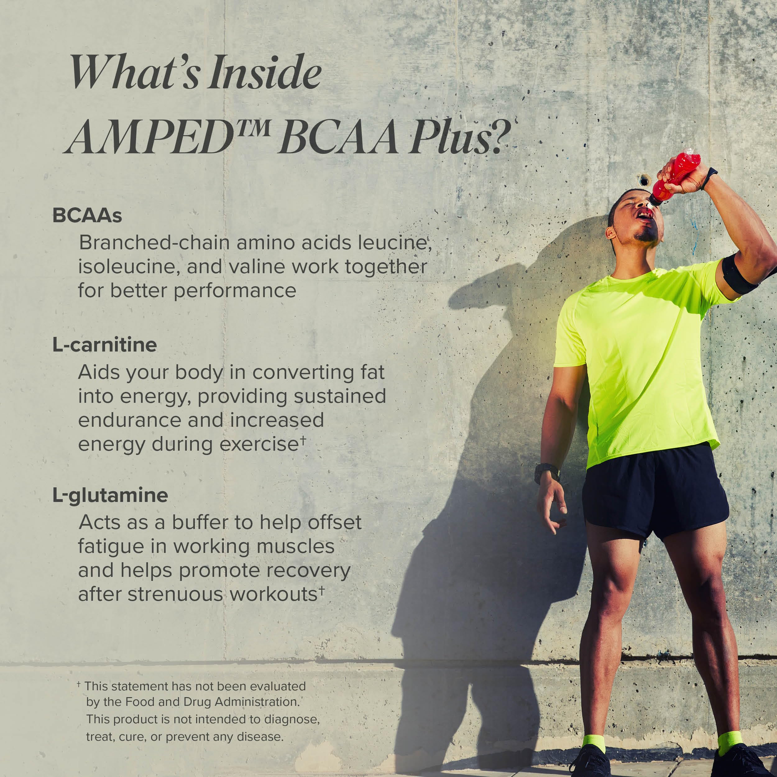 Athlete during workout with AMPED BCAA Plus illustrates sustained performance.