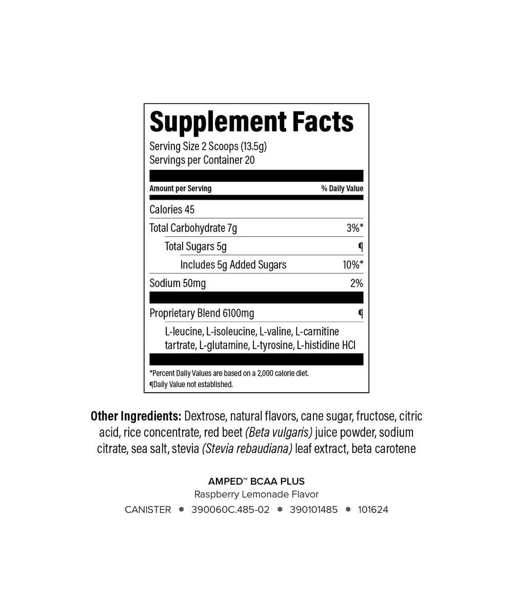 Isagenix AMPED BCAA Plus scoop ready to mix for lean muscle support.