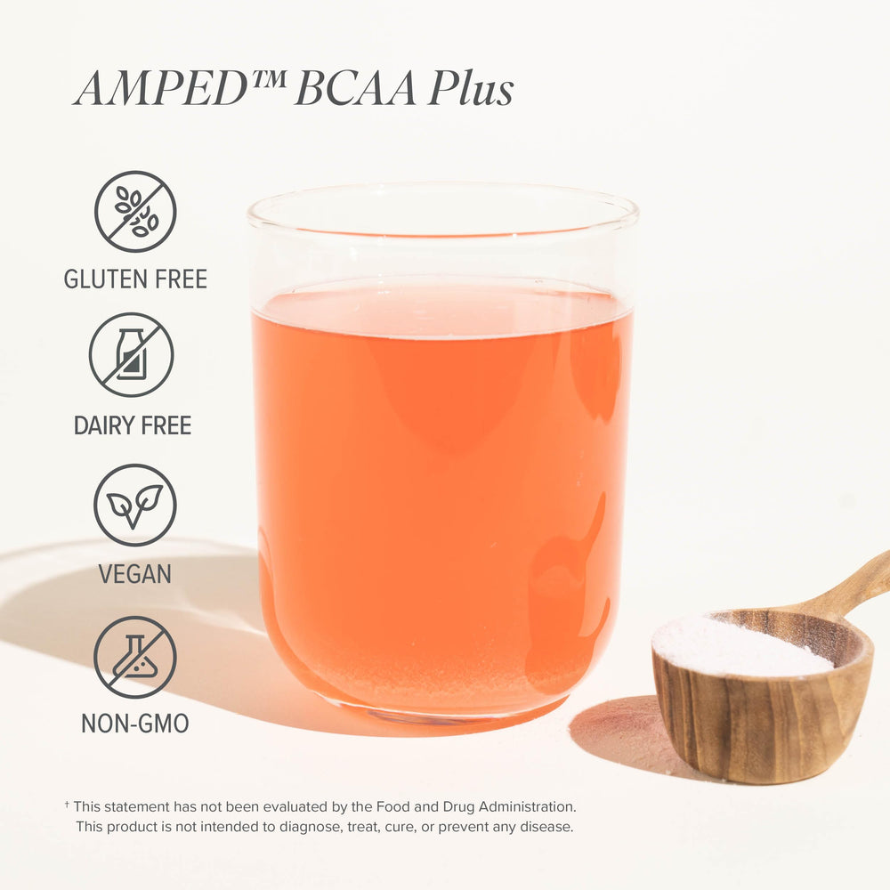 Isagenix AMPED BCAA Plus shaker mixes easily for stimulant-free energy.
