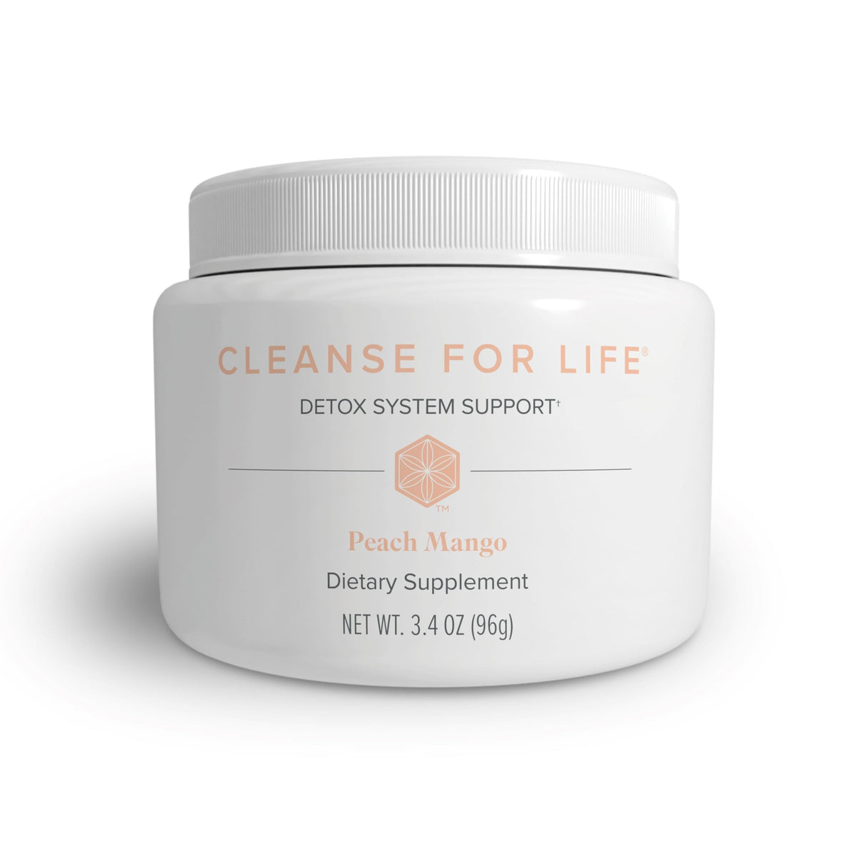 Isagenix Cleanse for Life Peach Mango bottle — ready-to-mix daily cleanse with no laxatives