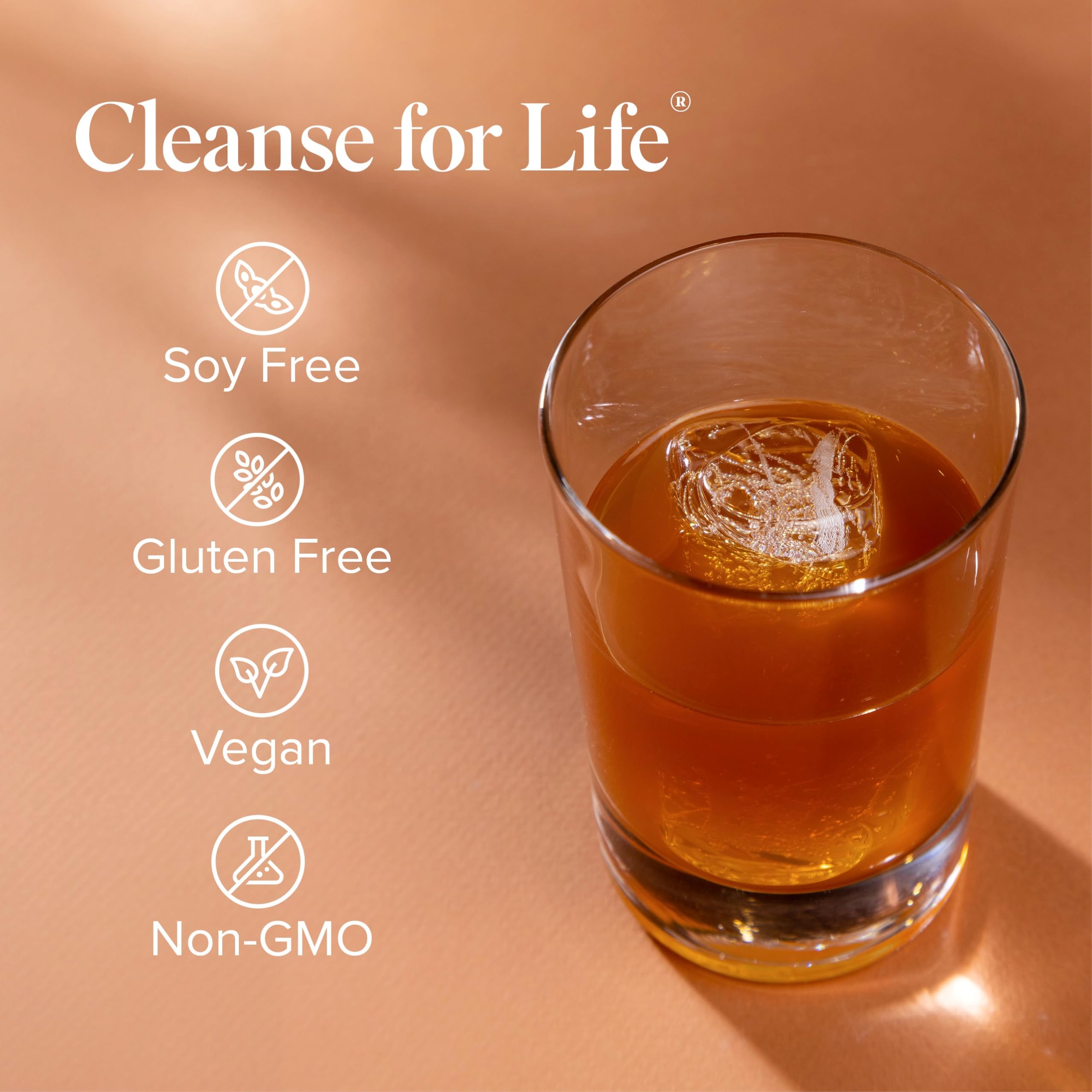 Isagenix Cleanse for Life Peach Mango being poured into water — easy daily mix for a refreshing drink