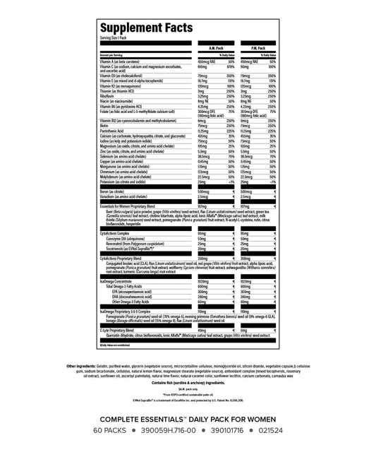 Isagenix Complete Essentials Daily Pack Women individual packs for effortless daily nutrition.