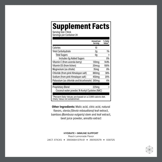 Isagenix Hydrate Immune Powder Dissolve enables quick electrolyte replenishment on the go.