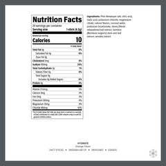 Isagenix Hydrate orange packet dissolving in water for on-the-go hydration.