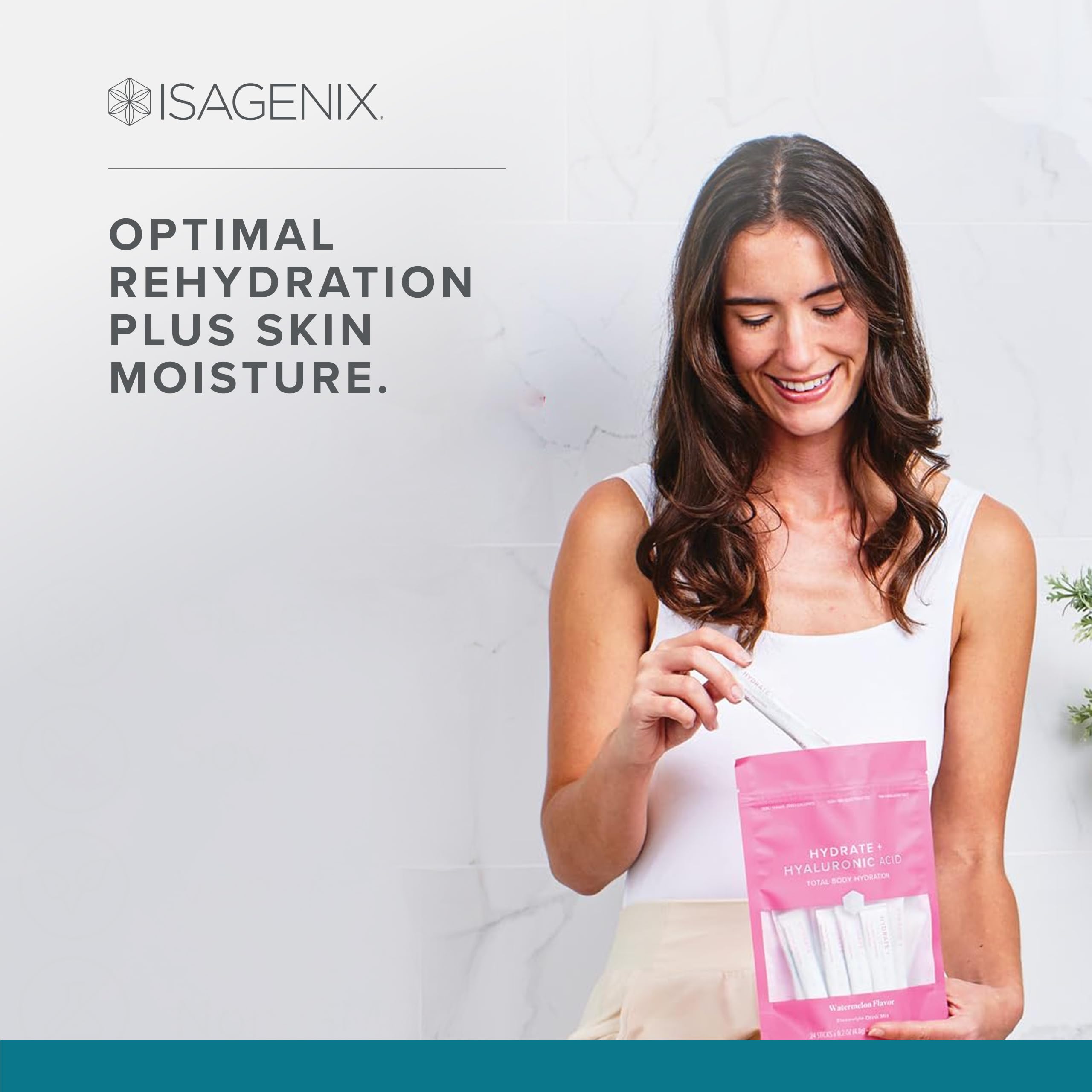 Isagenix Hydrate vegan single-serve packet travel-ready.
