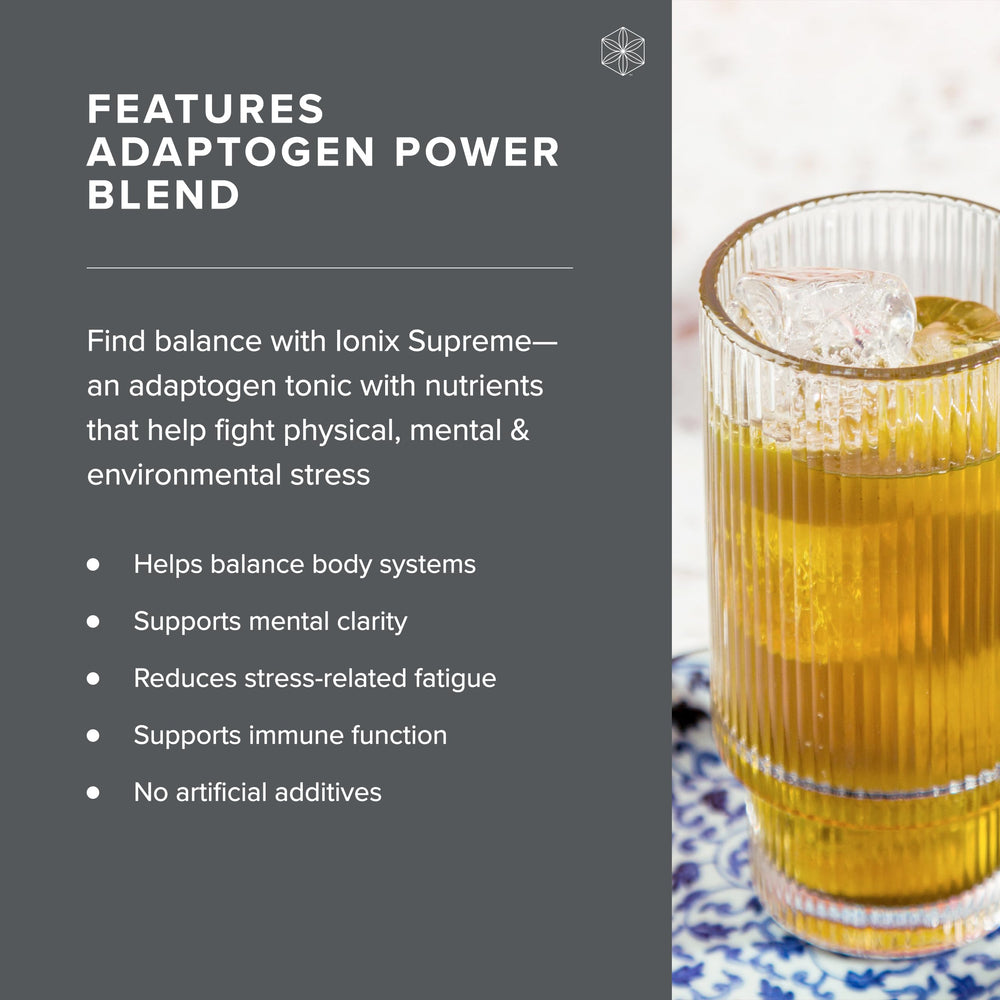 Isagenix Ionix Supreme cold beverage with ice for energy