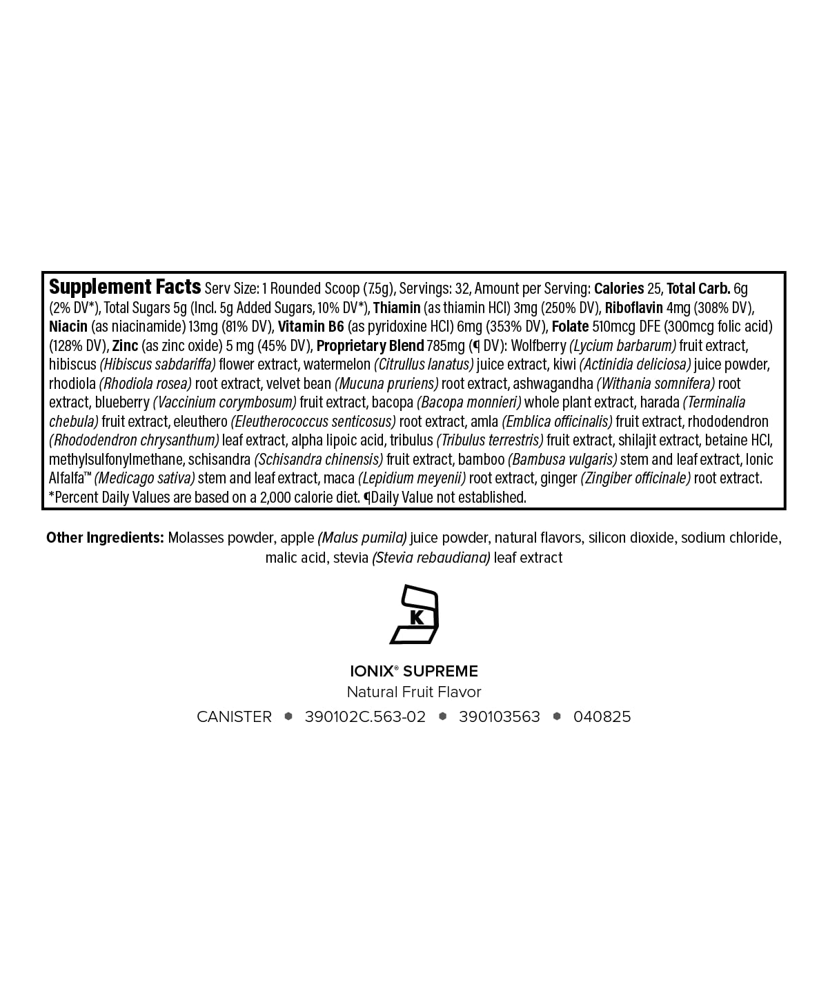 Isagenix Ionix Supreme label close-up highlighting clean GMP-tested formula
