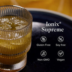 Isagenix Ionix Supreme pour into glass illustrating convenient daily drink