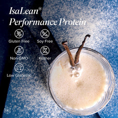 Isagenix IsaLean seal highlights gluten-free, soy-free, non-GMO certifications