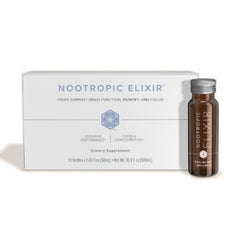 Isagenix Nootropic Elixir bottle front showing label and clean design for focus support