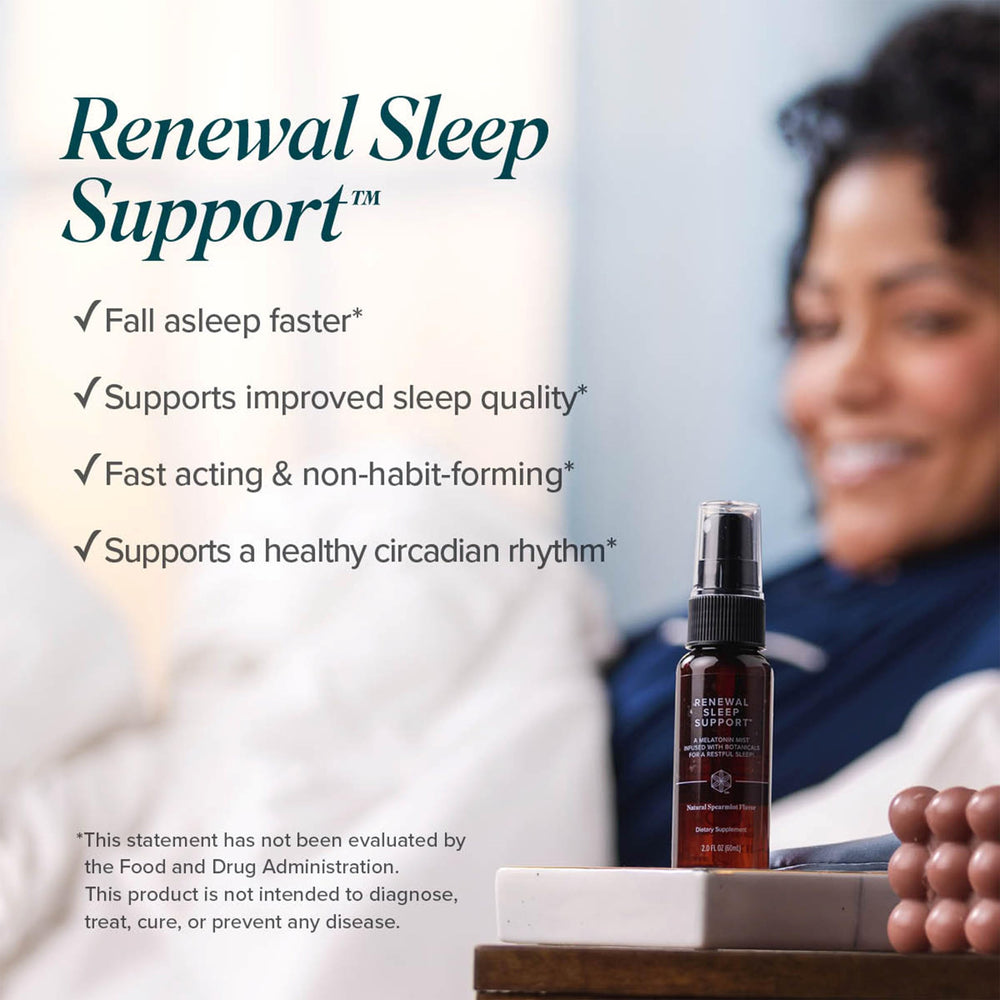 Close-up of botanical ingredients on Isagenix Renewal Sleep Support label.