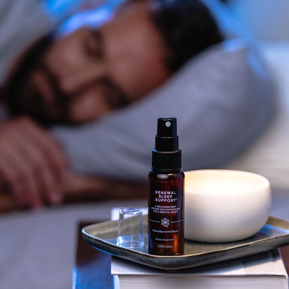 Isagenix Renewal Sleep Support packaging with no artificial ingredients claim.