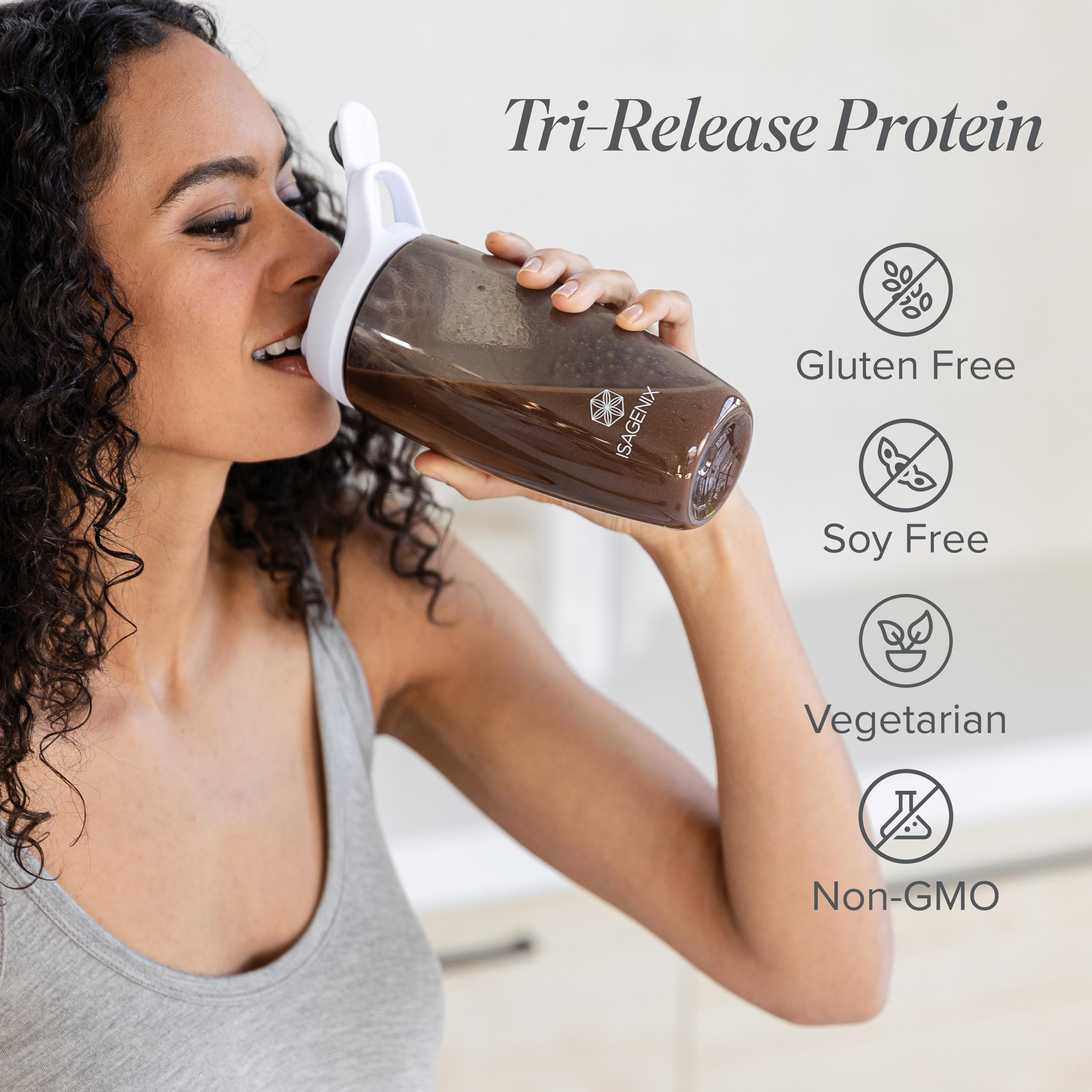 Isagenix Tri-Release Protein complete amino acids support muscle recovery after workouts.