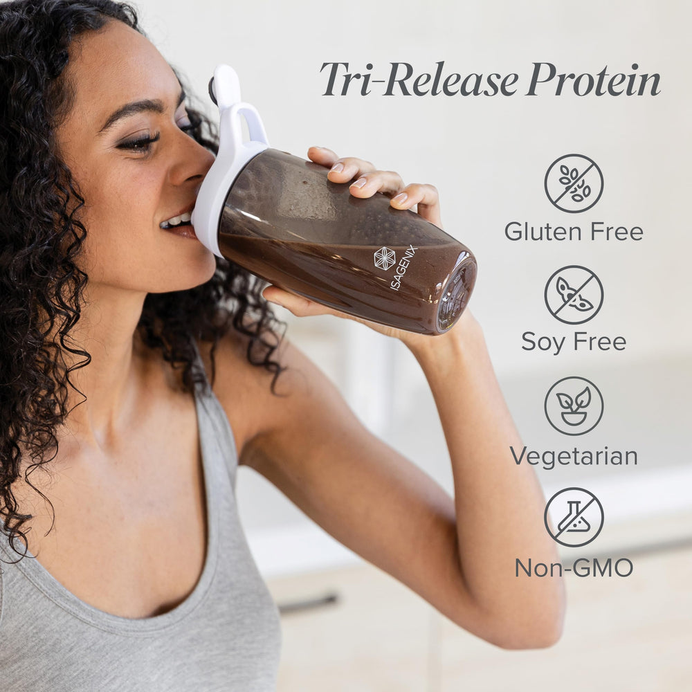 Isagenix Tri-Release Protein complete amino acids support muscle recovery after workouts.