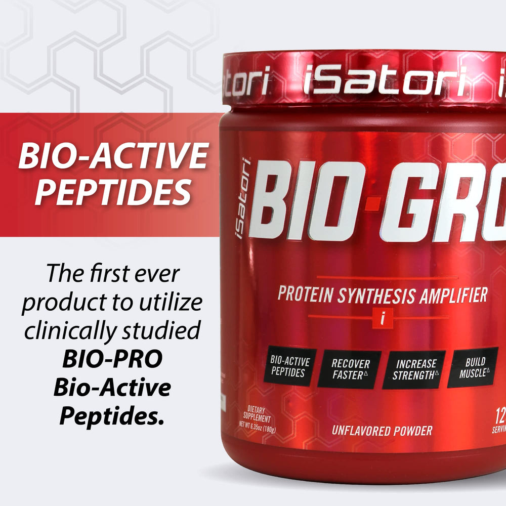 iSatori BIO-GRO 8 week study graphic presenting clinical data on protein synthesis
