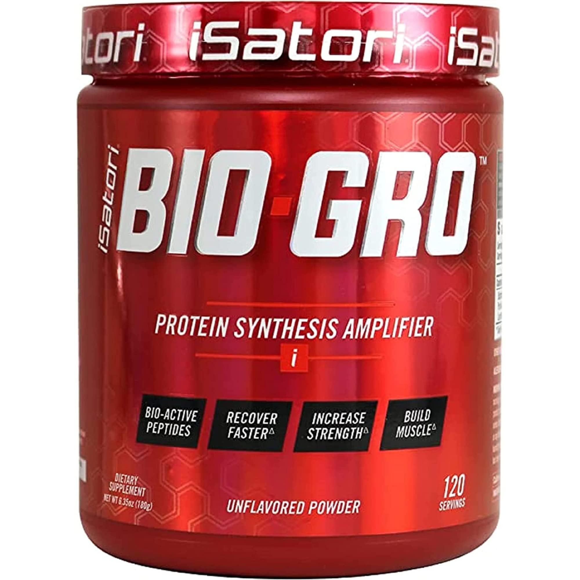 iSatori BIO-GRO bottle pour showing stimulant free pre workout support for recovery