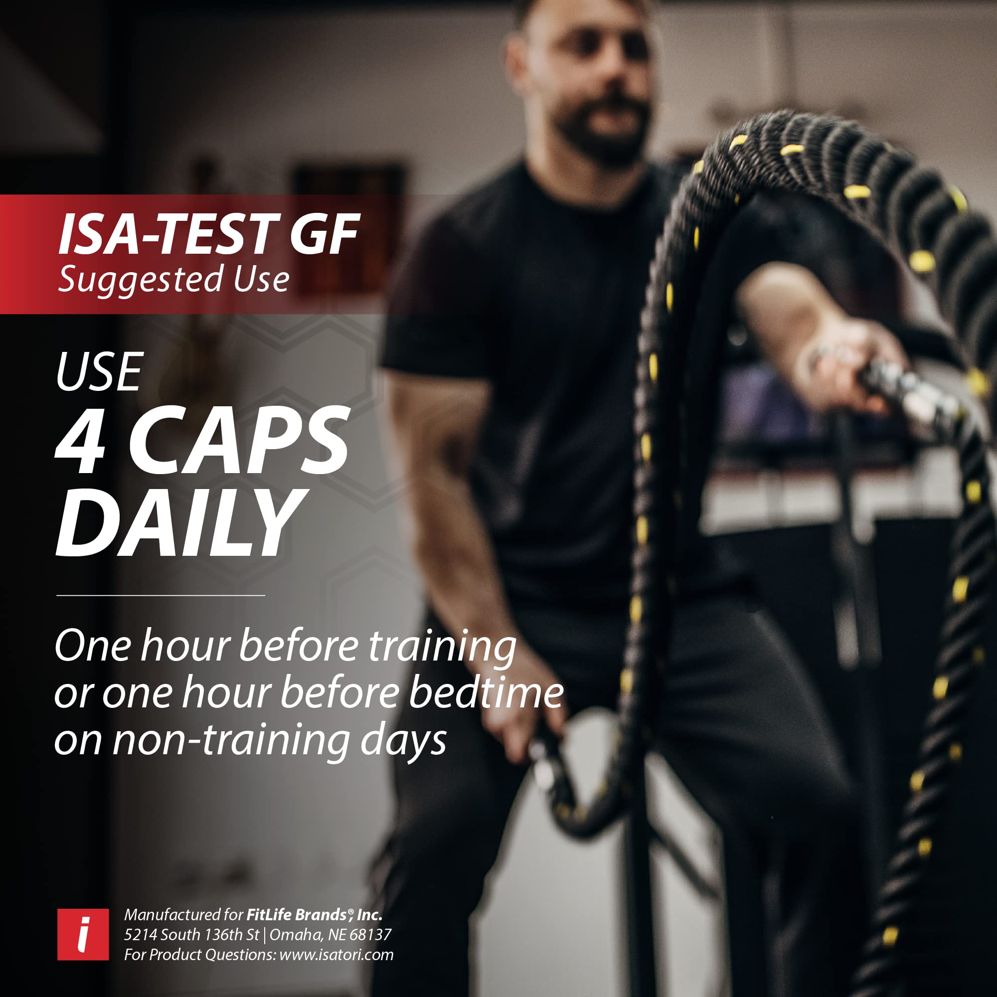 iSatori ISA-Test GF bottle with shaker in a stack for convenient supplementation