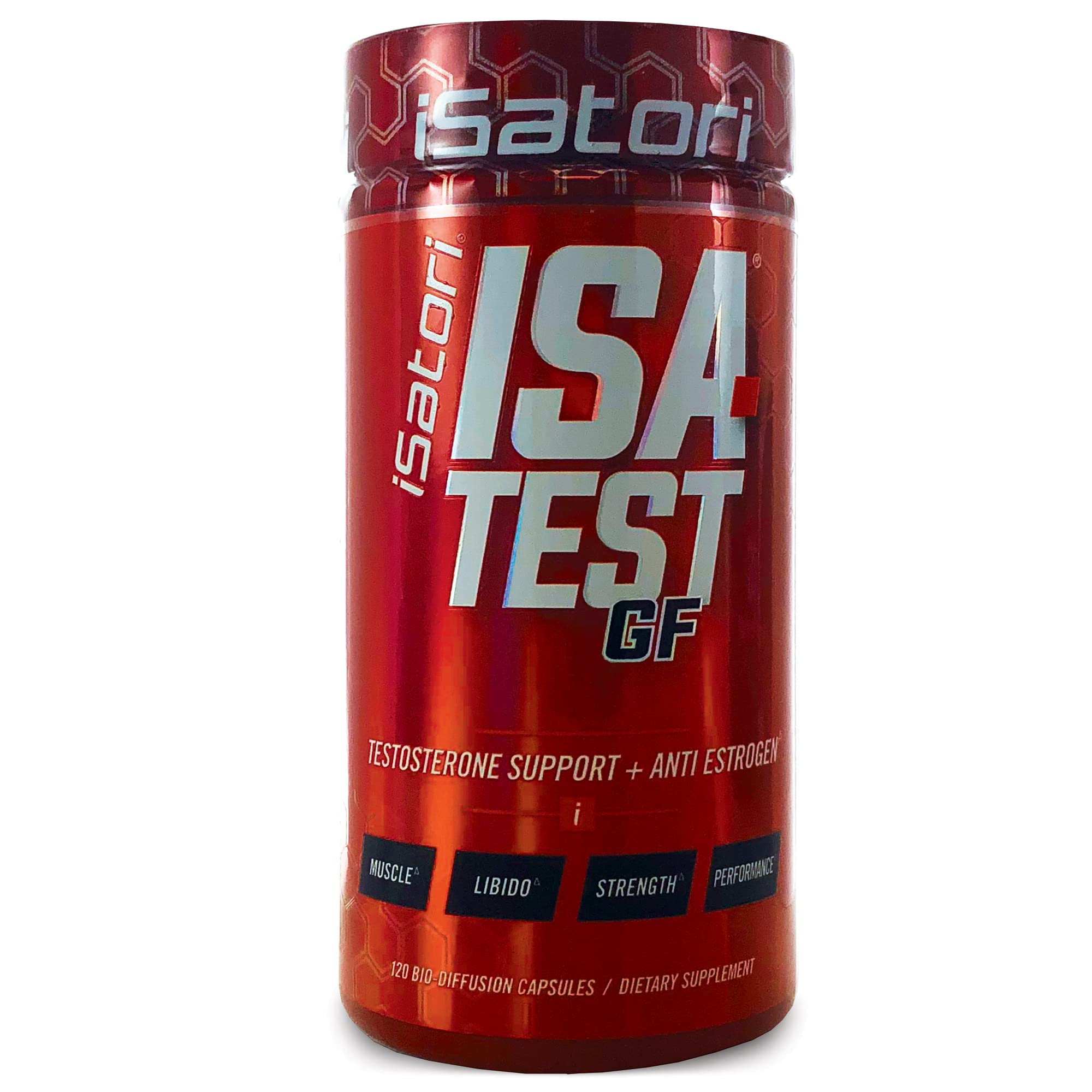 iSatori ISA-Test GF high-performance bottle showing the label and branding for strength support