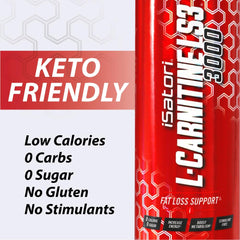 isatori L-Carnitine LS3 3000 bottle and glass ready for mix