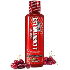 isatori L-Carnitine LS3 3000 bottle with sour cherry flavor offering clean energy support