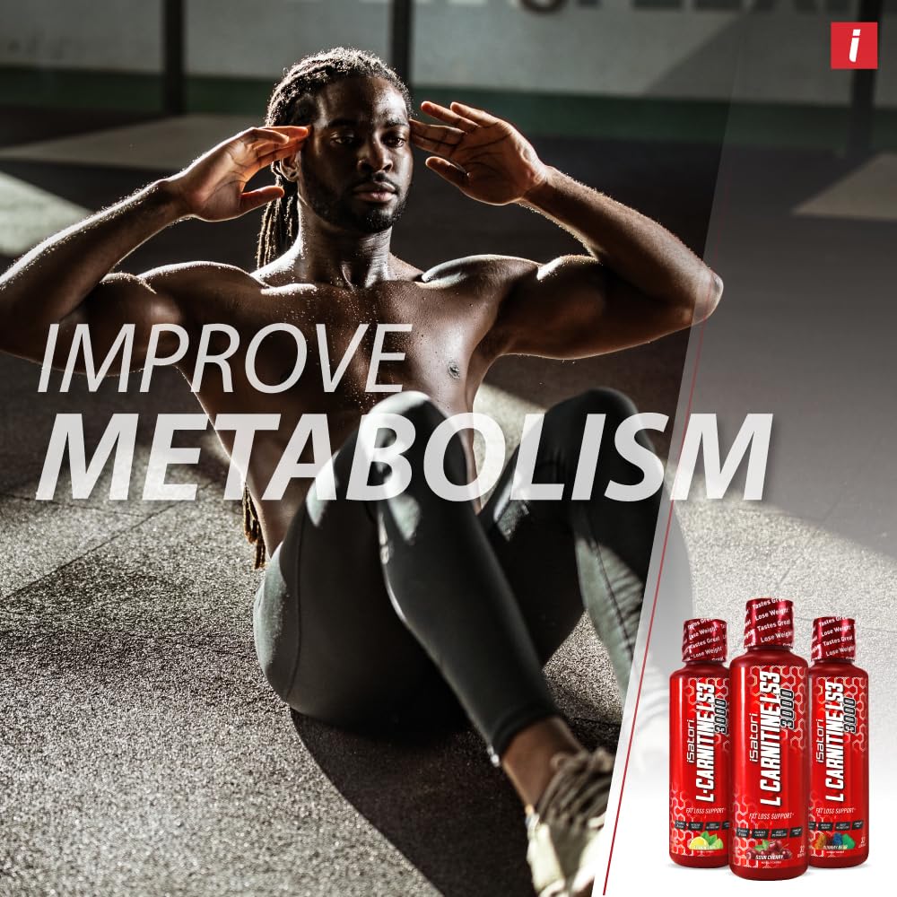 isatori L-Carnitine LS3 3000 sour-cherry flavor closeup conveys tasty sugar-free option