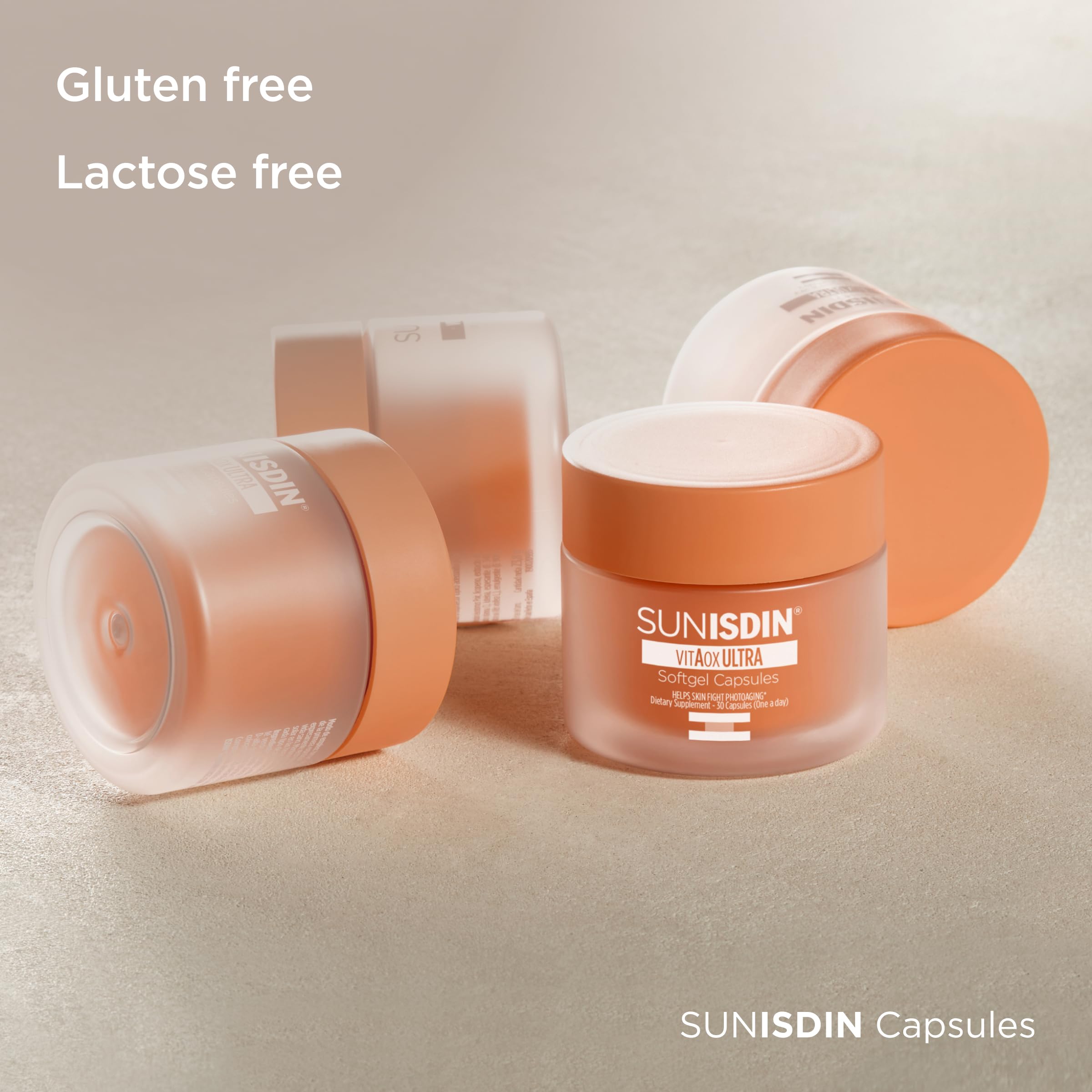 ISDIN SunISDIN bottle open with capsules ready for daily use.