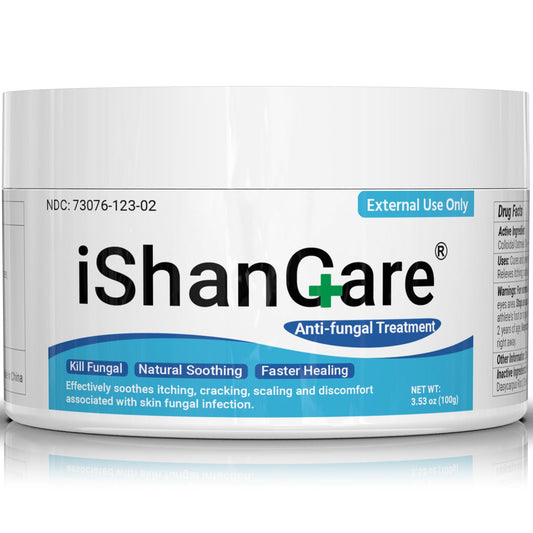 Ishancare Antifungal Cream bottle close-up showing brand and convenient packaging for daily use.