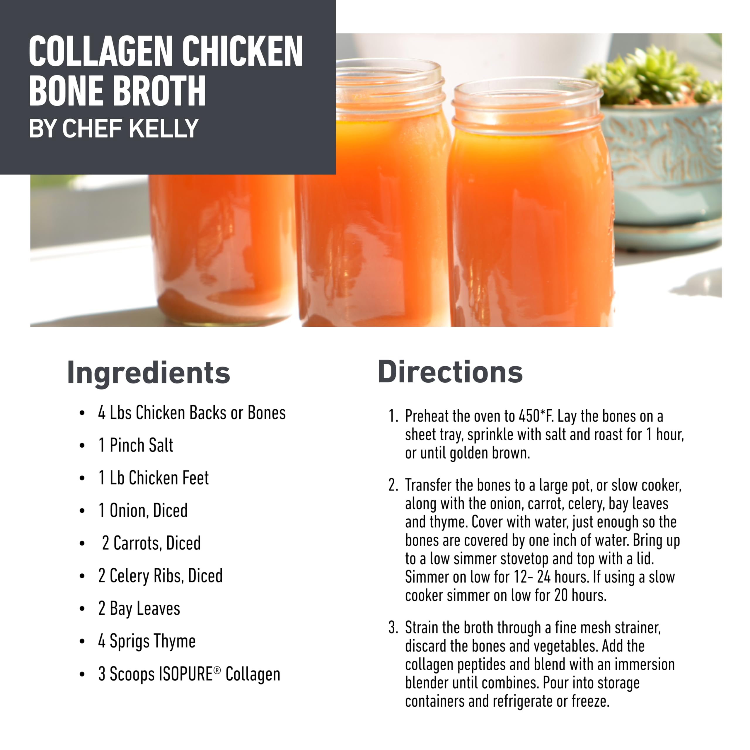 Isopure Collagen Peptides 28 servings label, easy to plan your routine.