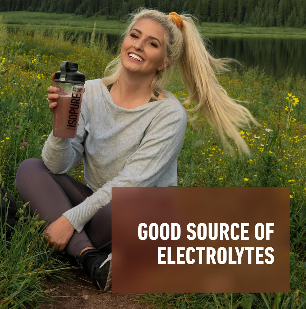 Isopure gluten-free whey powder bag ready for smoothies