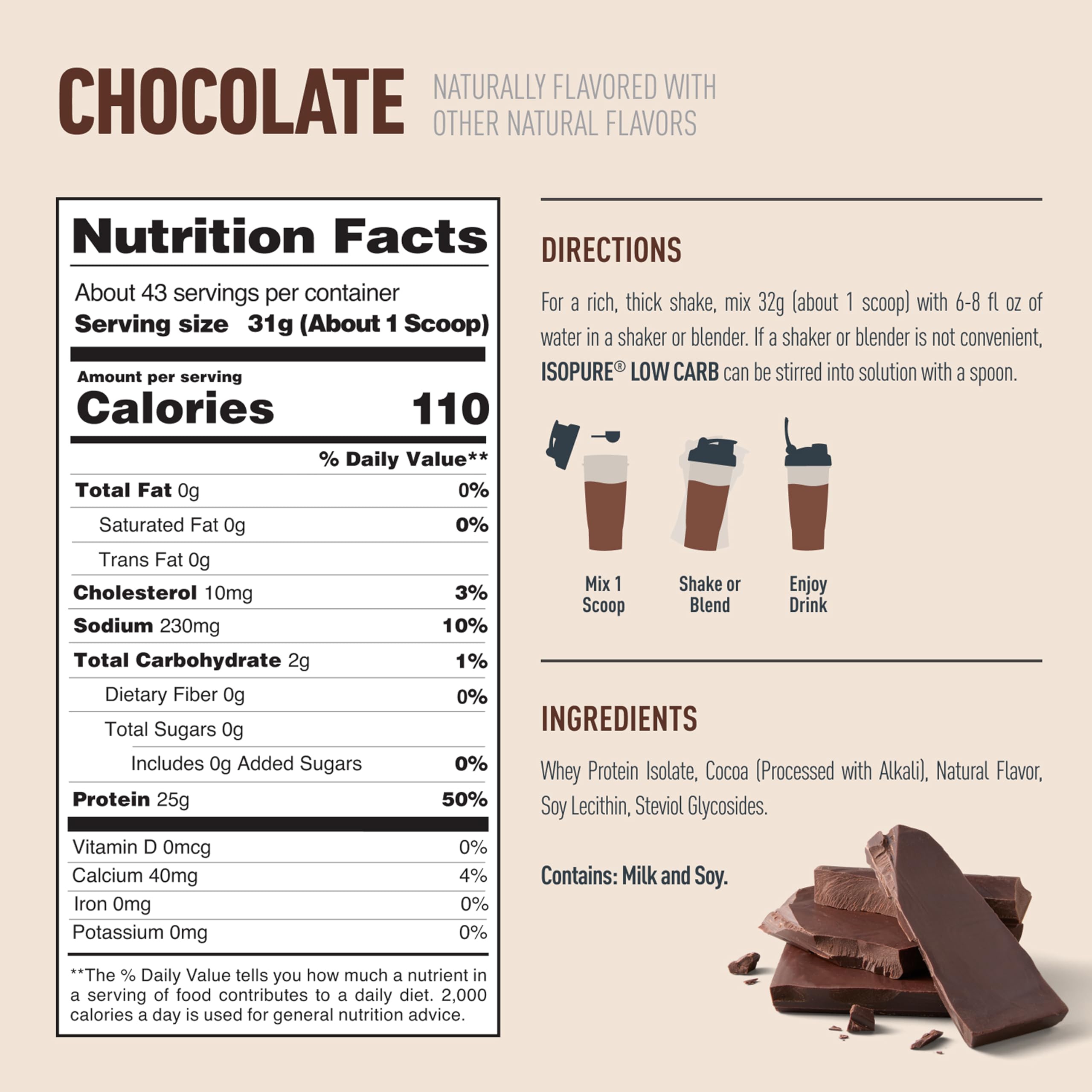 Isopure lactose-free gluten-free whey isolate bag ready for versatile meals.