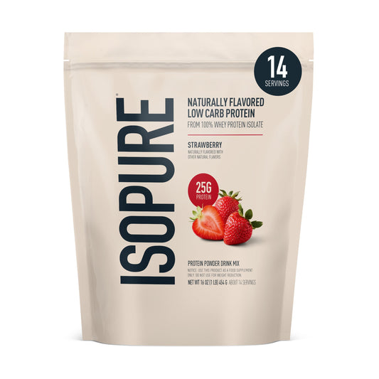 Isopure Low Carb Strawberry bottle front for a high-protein daily option