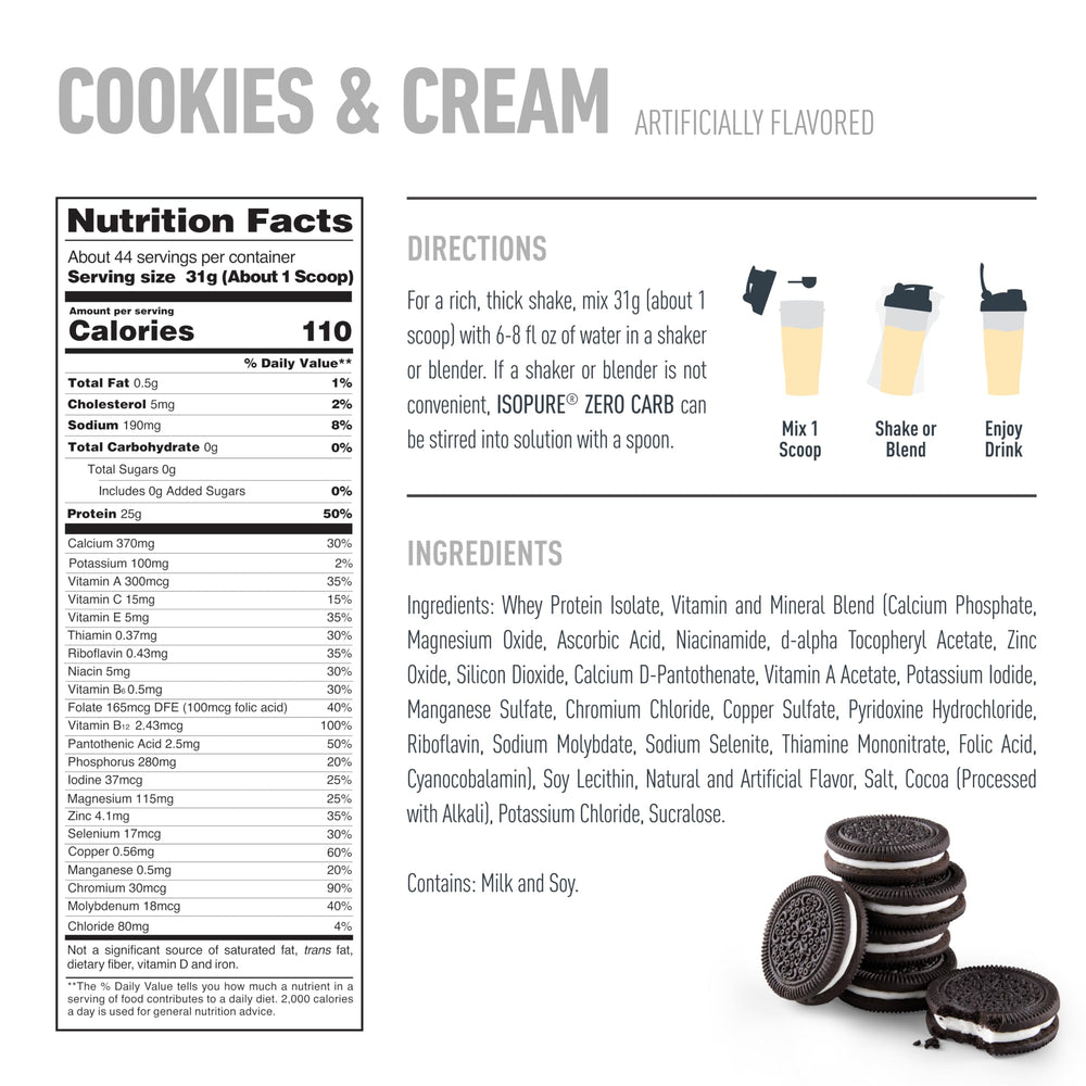 Isopure shake in glass showing creamy texture and flavor.