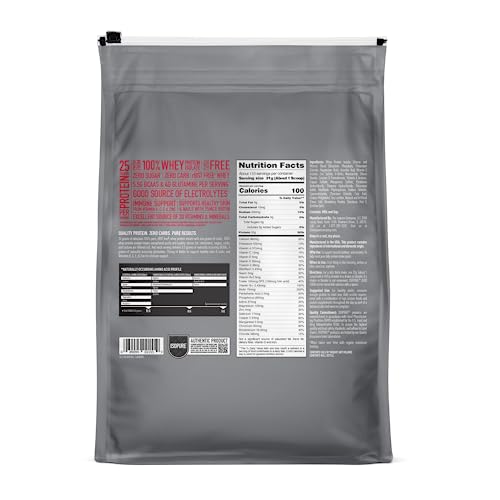 Nutrition facts panel on Isopure container highlighting vitamins.
