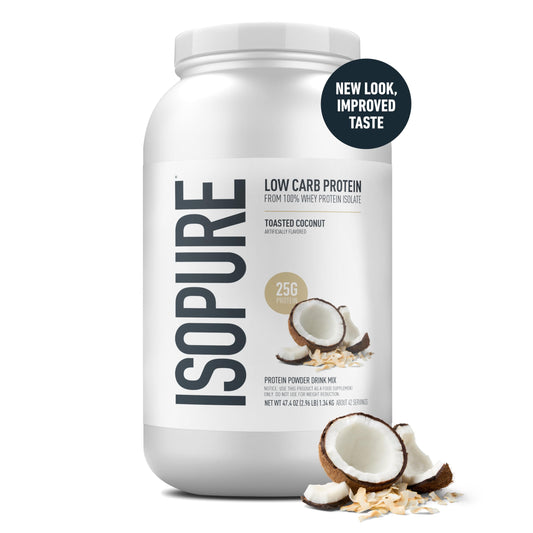 Isopure toasted coconut scoop for quick protein boost after workouts