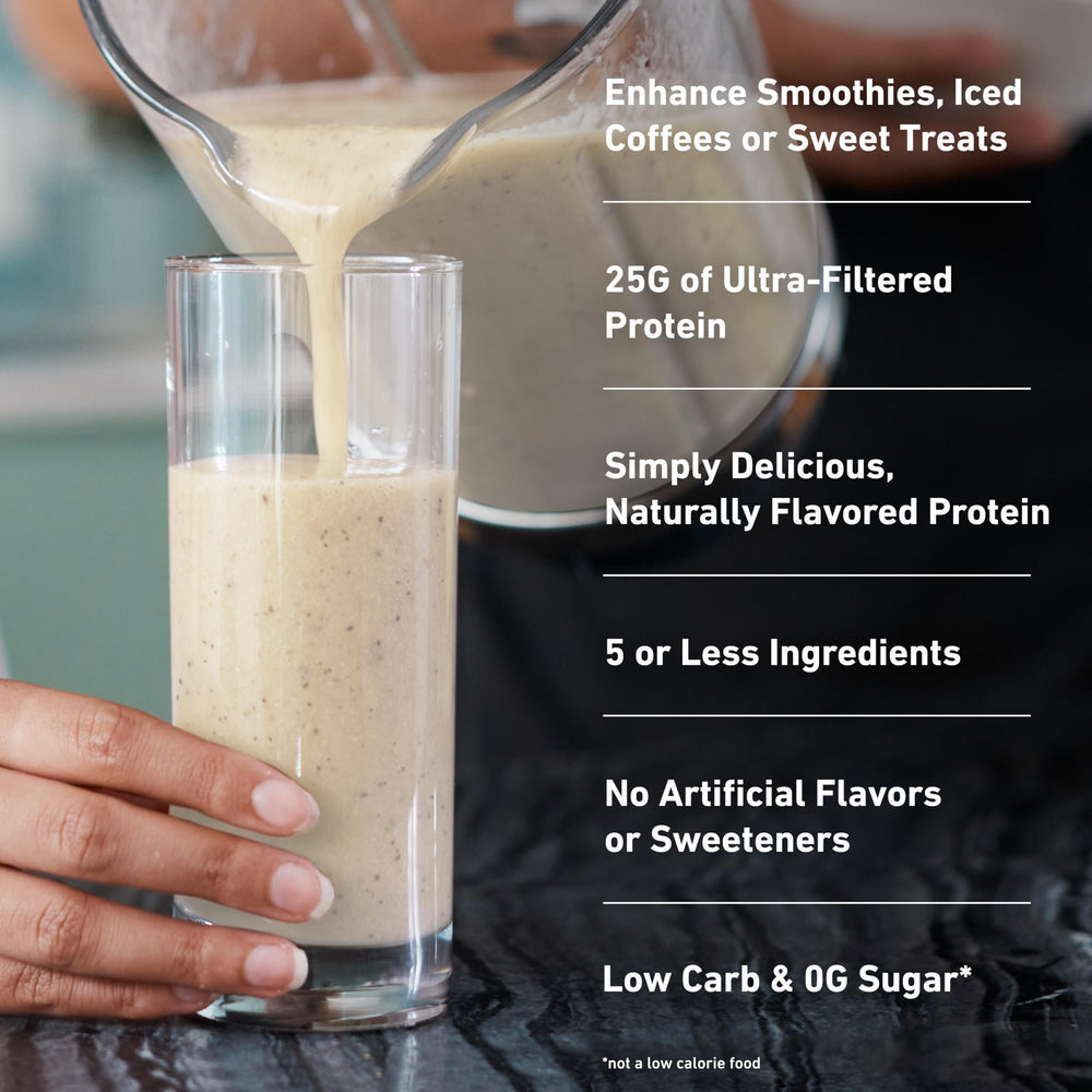 Isopure Vanilla Bean ingredients panel on label communicates clean protein.