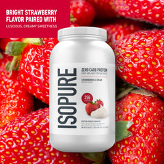Isopure nutrition facts label highlighting 25g protein and zero sugar