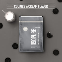 Isopure whey isolate powder scoop showcasing high-purity protein.