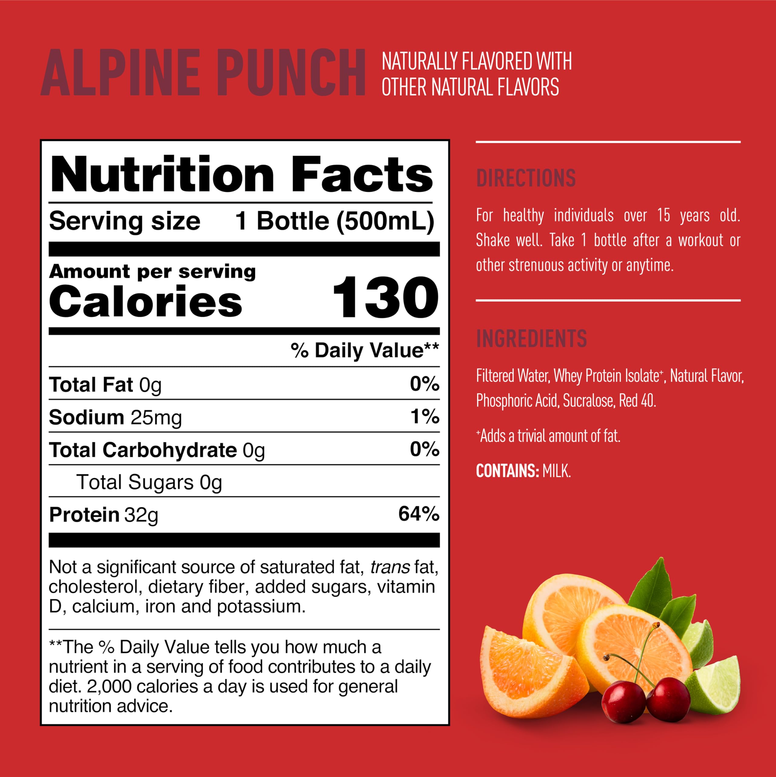 Isopure Alpine Punch ready-to-drink bottle ideal after workouts