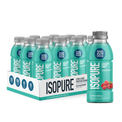 Isopure Zero Carb Blue Raspberry bottle front for a high-protein, refreshing option