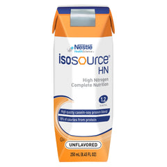 Isosource Hn 24 Count packaging highlighting high-protein nutrition for tube feeding