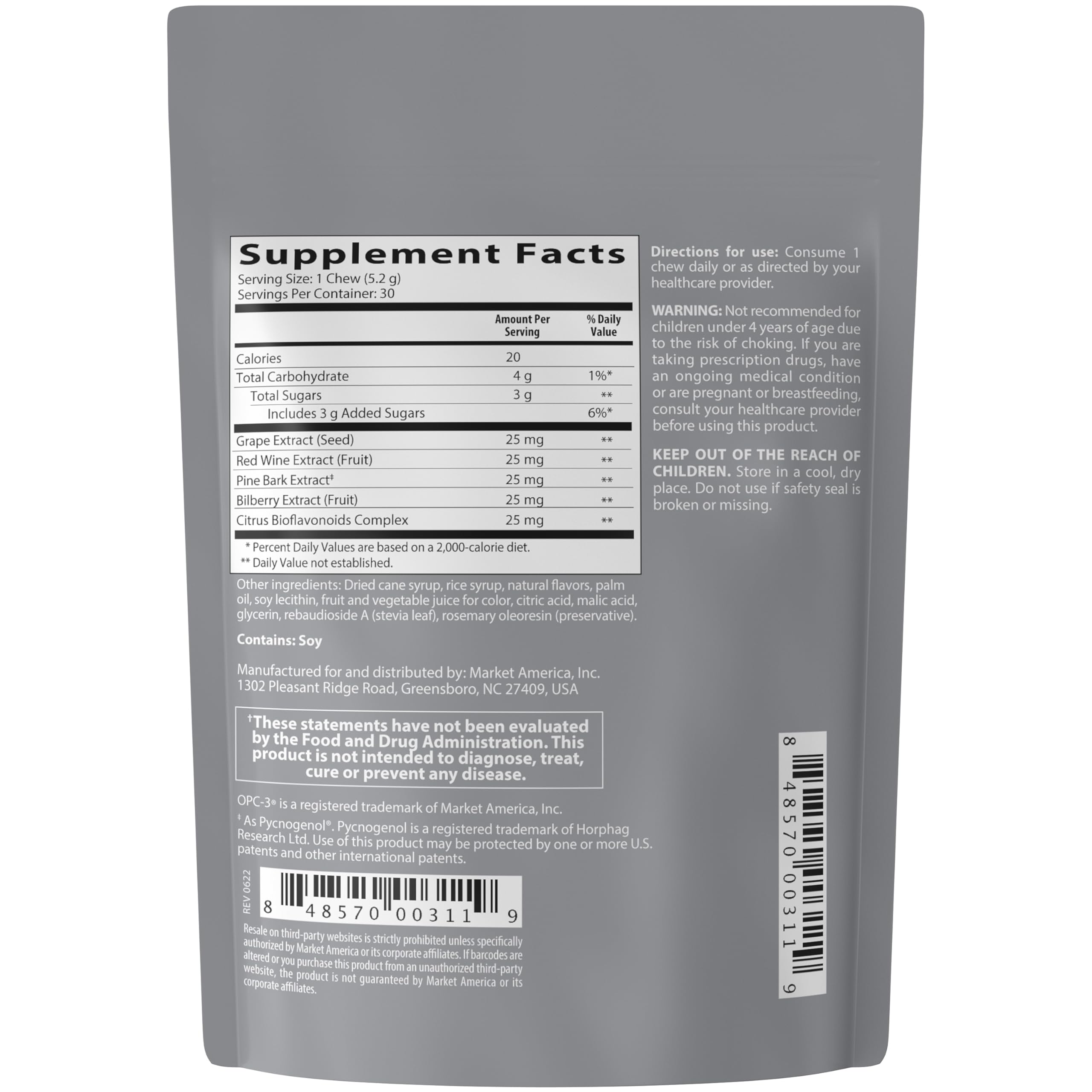 Isotonix OPC-3 chews close-up highlights chewy texture for easy daily intake