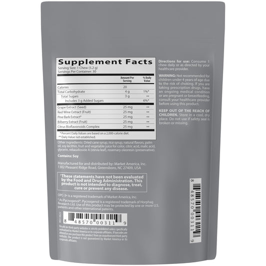 Isotonix OPC-3 chews close-up highlights chewy texture for easy daily intake