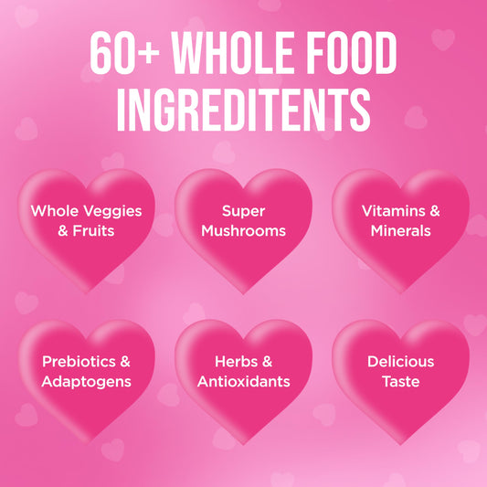 It Girl Vitamins gummies close-up shows pink heart texture and strawberry-like flavor for snacking
