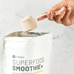 It Works! Smoothie+ Tropical Fruit ingredients panel highlights a nutrient-rich blend