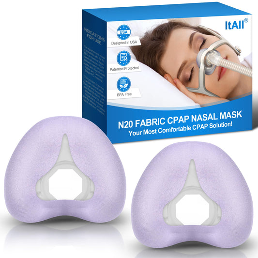 ItAll N20 CPAP cushion purple 2-pack with soft cotton wrap for all-night comfort